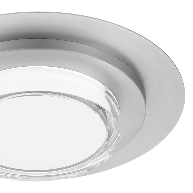 Alteck Plate 16in 1-Light LED Outdoor Flush Mount | Contemporary Brushed Stainless Steel and Acrylic | Covered Patio | Model AFM0013-3CCT-W-BSS