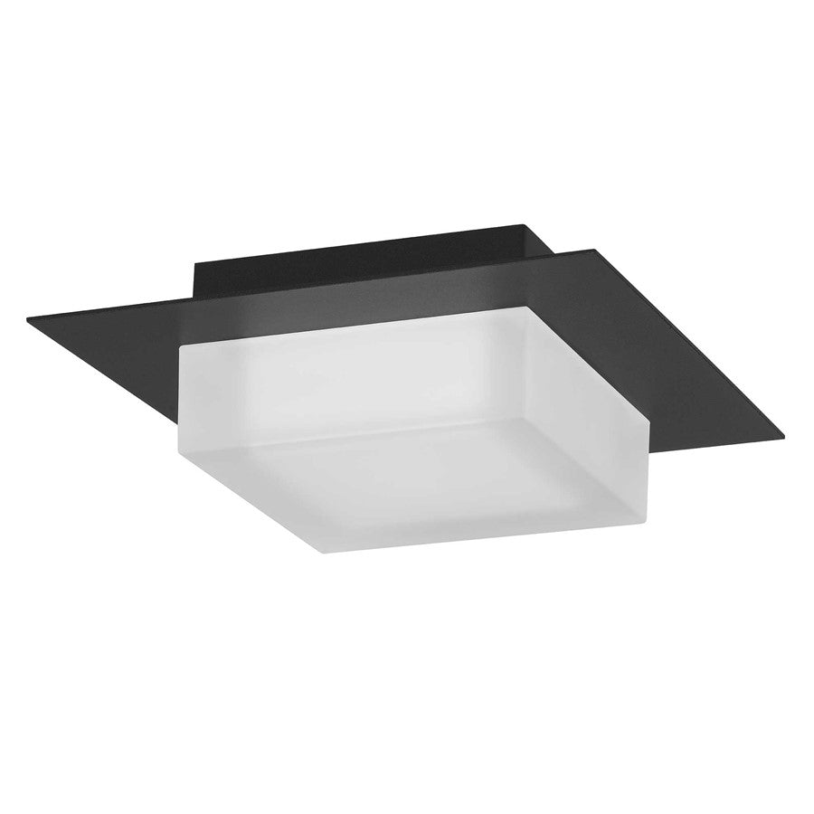 Alteck Foursquare 8" LED Outdoor Mount, Sand Black - AFM0014-3CCT-W-BK