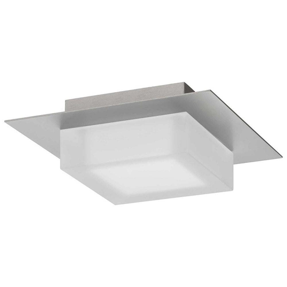 Alteck Foursquare 8" LED Outdoor, Brushed Stainless Steel