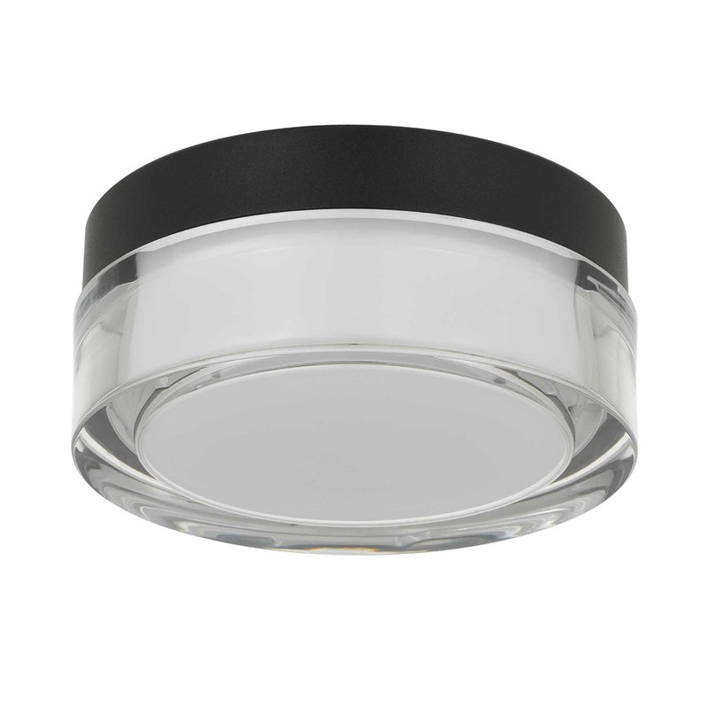 Alteck Sunspot 6in 1-Light Outdoor Flush Mount | Contemporary Sand Black Stainless Steel and Clear Acrylic | Porch | Model AFM0016-3CCT-W-BK