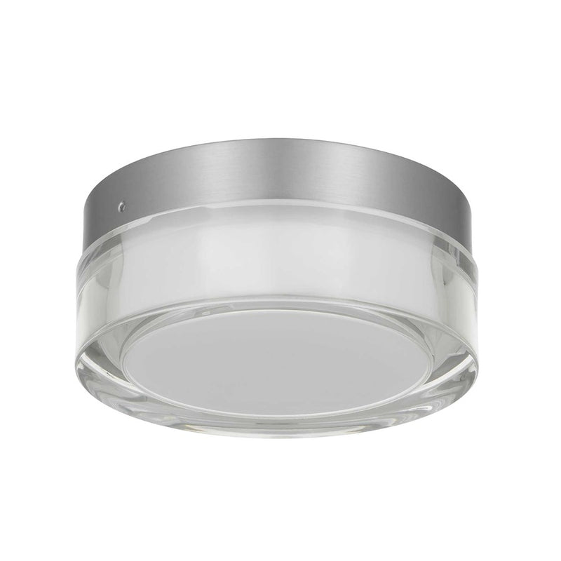 Alteck Sunspot 6in 1-Light Outdoor Flush Mount | Contemporary Brushed Stainless Steel and Clear Acrylic | Covered Patio | Model AFM0016-3CCT-W-BSS