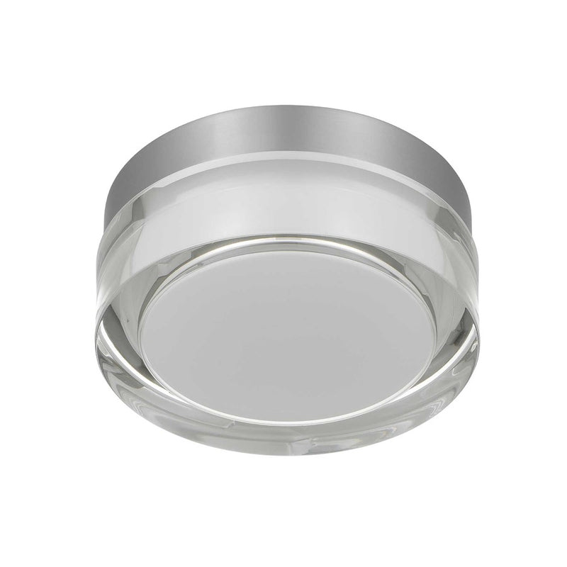 Alteck Sunspot 6in 1-Light Outdoor Flush Mount | Contemporary Brushed Stainless Steel and Clear Acrylic | Covered Patio | Model AFM0016-3CCT-W-BSS