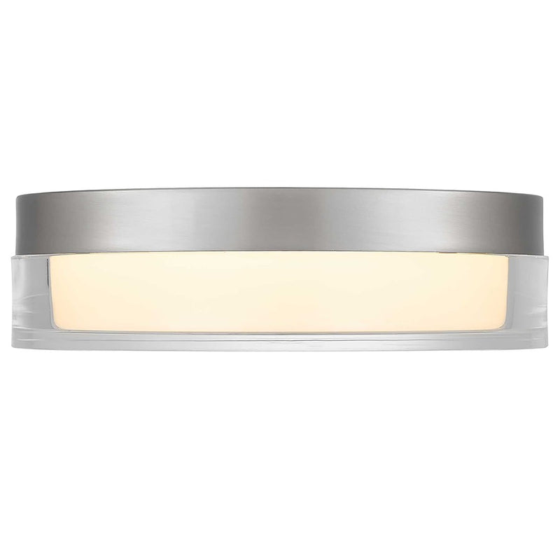 Alteck Sunspot 9in 1-Light Outdoor Flush Mount | Contemporary Brushed Stainless Steel and Clear Acrylic | Entryway | Model AFM0017-3CCT-W-BSS