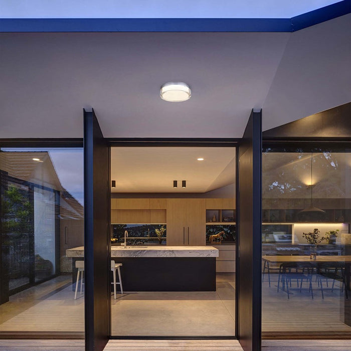 Alteck Sunspot 9" LED Outdoor, Brushed Stainless Steel