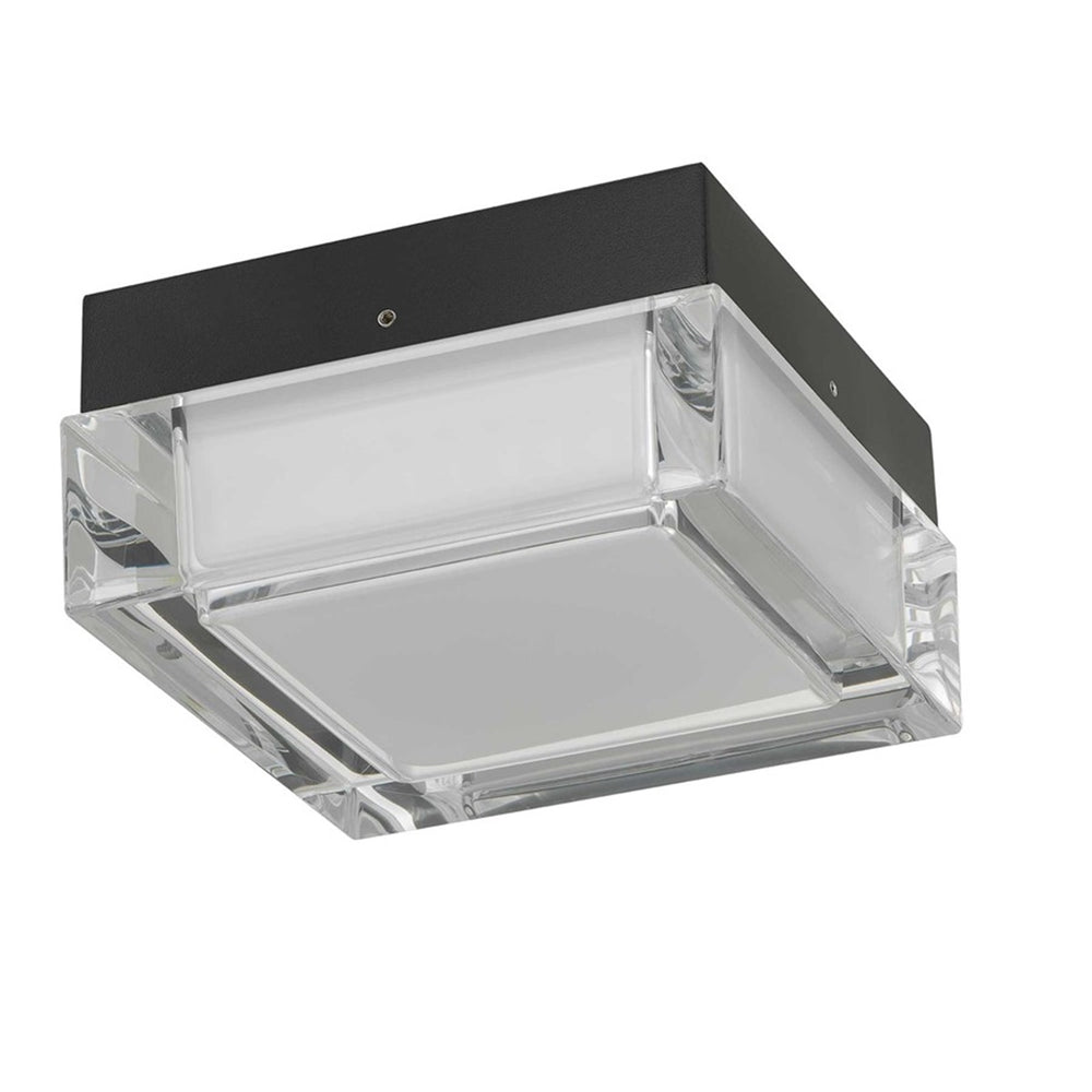 Alteck Box 5" LED Outdoor Flush Mount, Blk, Sand Black