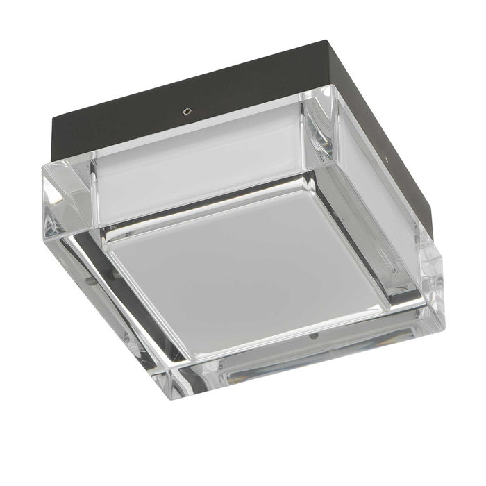 Alteck Box 5" LED Outdoor Flush Mount, Blk, Sand Black