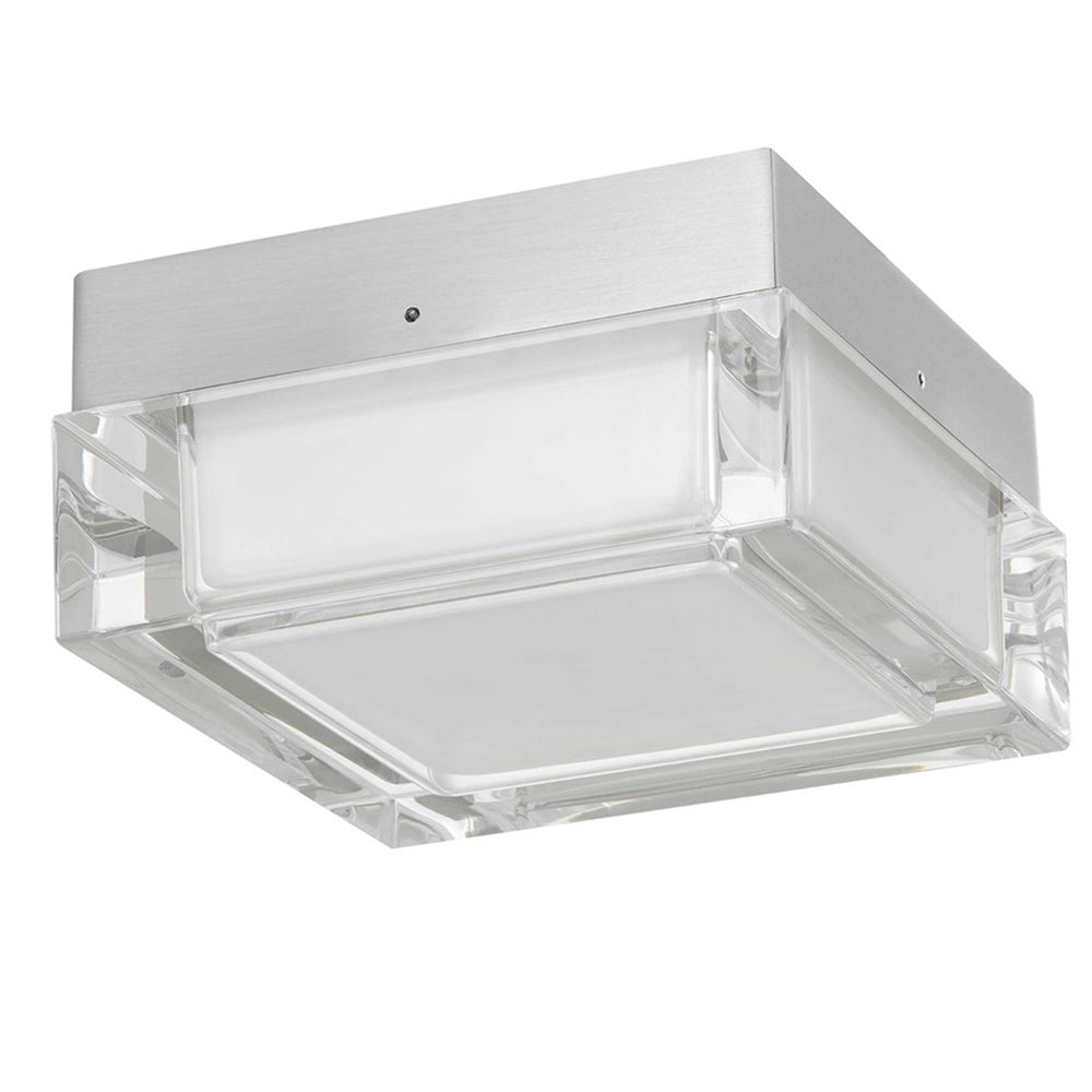 Alteck Box 5" LED Outdoor Flush, Brushed Stainless Steel