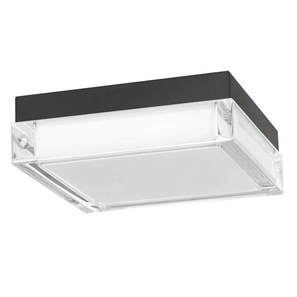 Alteck Box 8" LED Outdoor Flush Mount, Sand Black