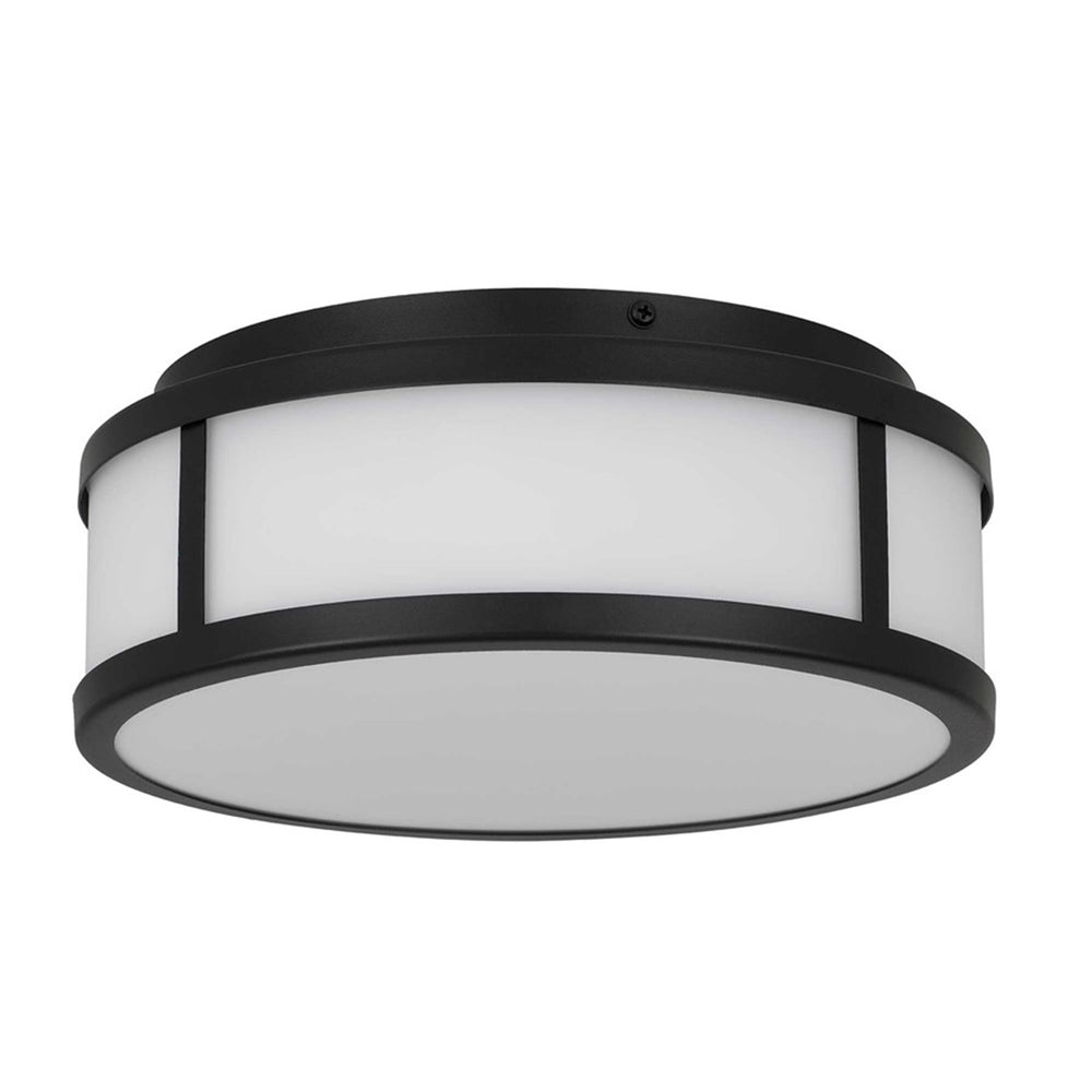 Alteck Panel Rnd 10" LED Outdoor Mount, Black/Etched, Black