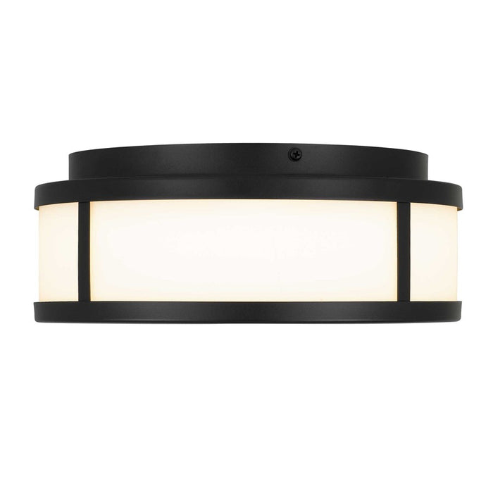 Alteck Panel Rnd 10" LED Outdoor Mount, Black/Etched, Black