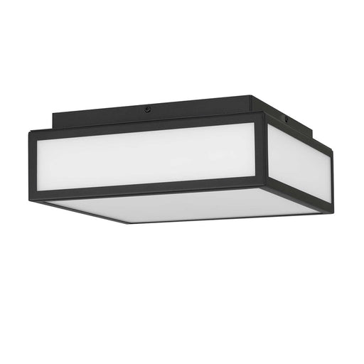Alteck Panel Sq 10" LED Outdoor Mount, Black/White, Black - AFM0024-3CCT-W-BK
