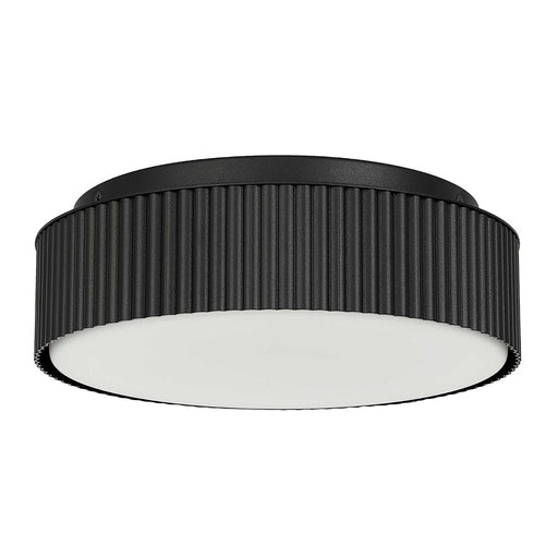 Alteck Ch 9" LED Outdoor Mount, Black/White Opal, Sand Black - AFM0064-5CCT-W-BK