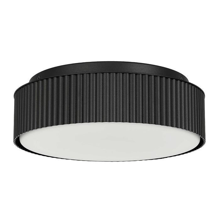 Alteck Ch 9" LED Outdoor Mount, Black/White Opal, Sand Black