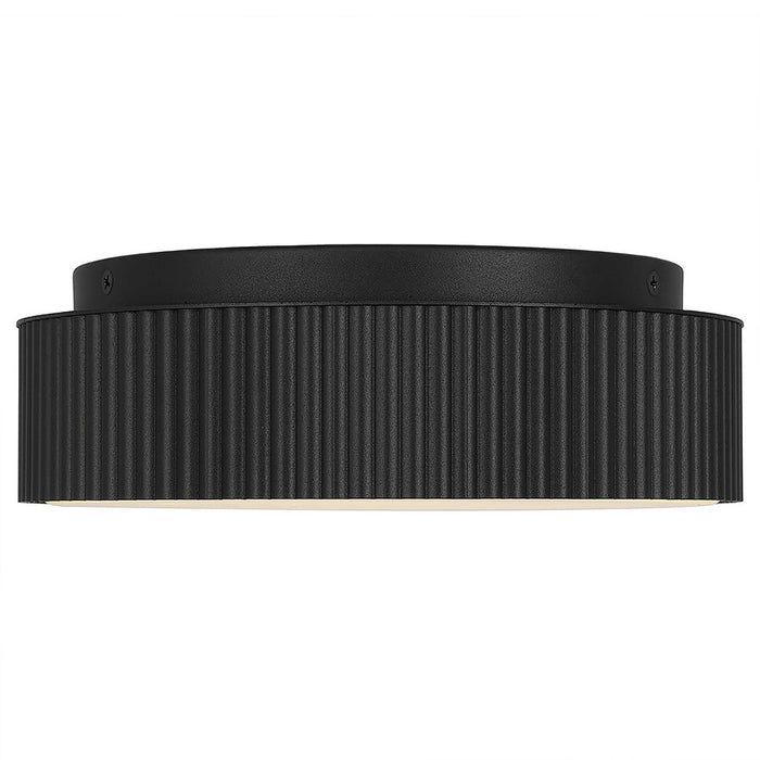 Alteck Ch 9" LED Outdoor Mount, Black/White Opal, Sand Black