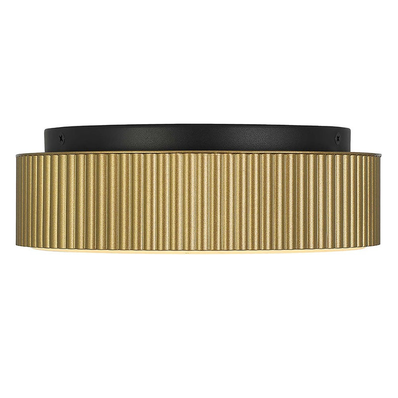 Alteck Channel 9in 1-Light Outdoor Flush Mount | Art Deco Sand Black and Etched White Opal Glass | Hallway & Covered | Model AFM0064-5CCT-W-BK-PB
