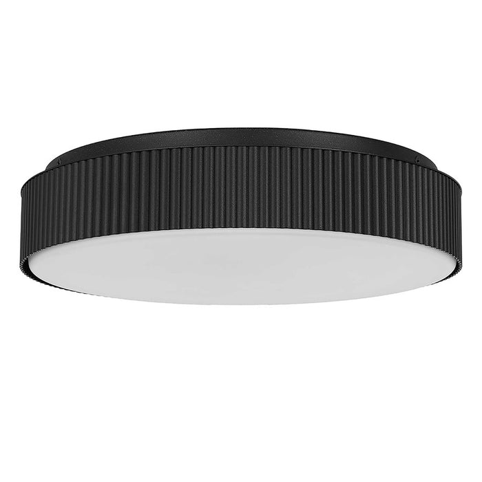 Alteck Ch 13" LED Outdoor Mount, Black/White Opal, Black - AFM0065-5CCT-W-BK