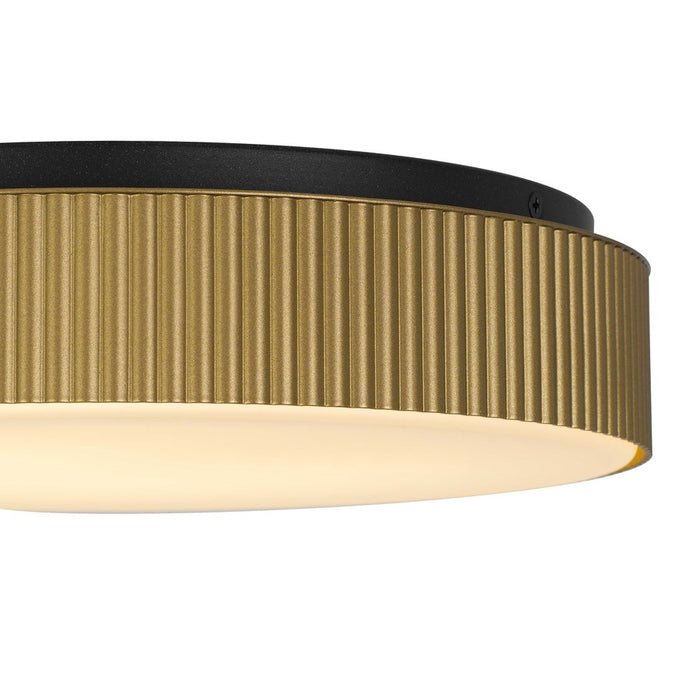 Alteck Ch 13" LED Outdoor Mount, Black/Br/Etched, Black