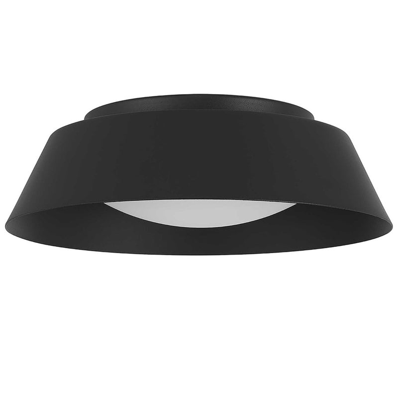 Alteck Pez 11in LED Outdoor Flush Mount | Contemporary Sand Black and Etched White Opal Glass | Porch & Patio | Model AFM0066-5CCT-W-BK