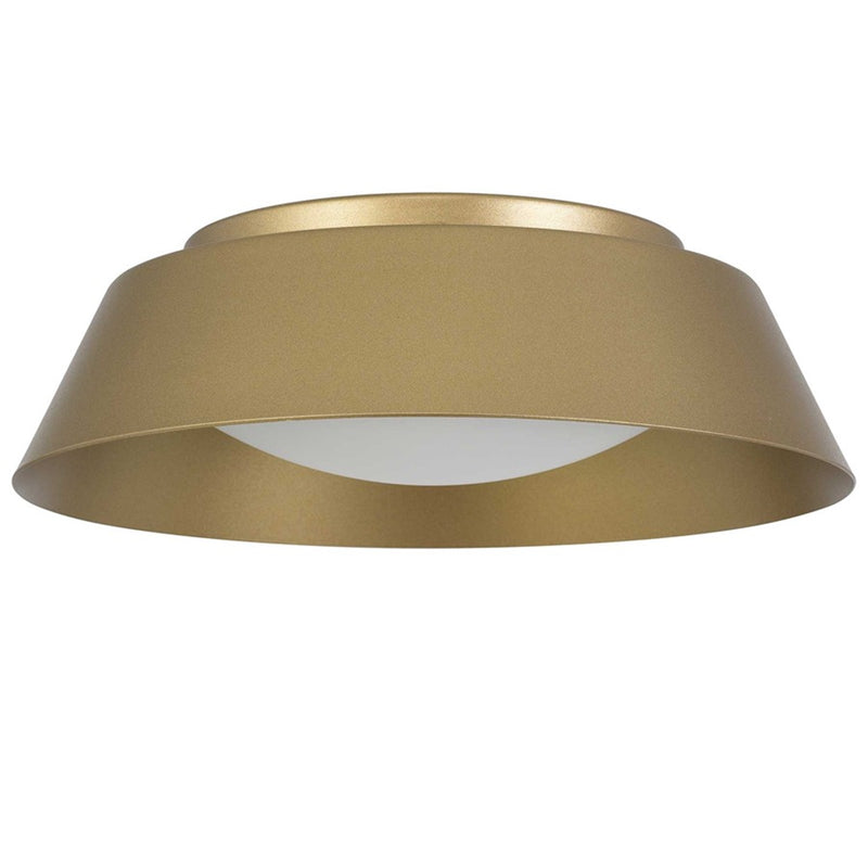 Alteck Pez 11in 1-Light Outdoor Flush Mount | Contemporary Painted Brass and Etched White Opal Glass | Entryway & Covered | Model AFM0066-5CCT-W-PB