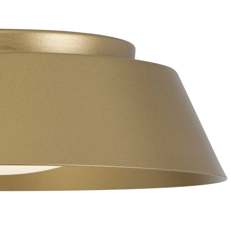 Alteck Pez 11in 1-Light Outdoor Flush Mount | Contemporary Painted Brass and Etched White Opal Glass | Entryway & Covered | Model AFM0066-5CCT-W-PB