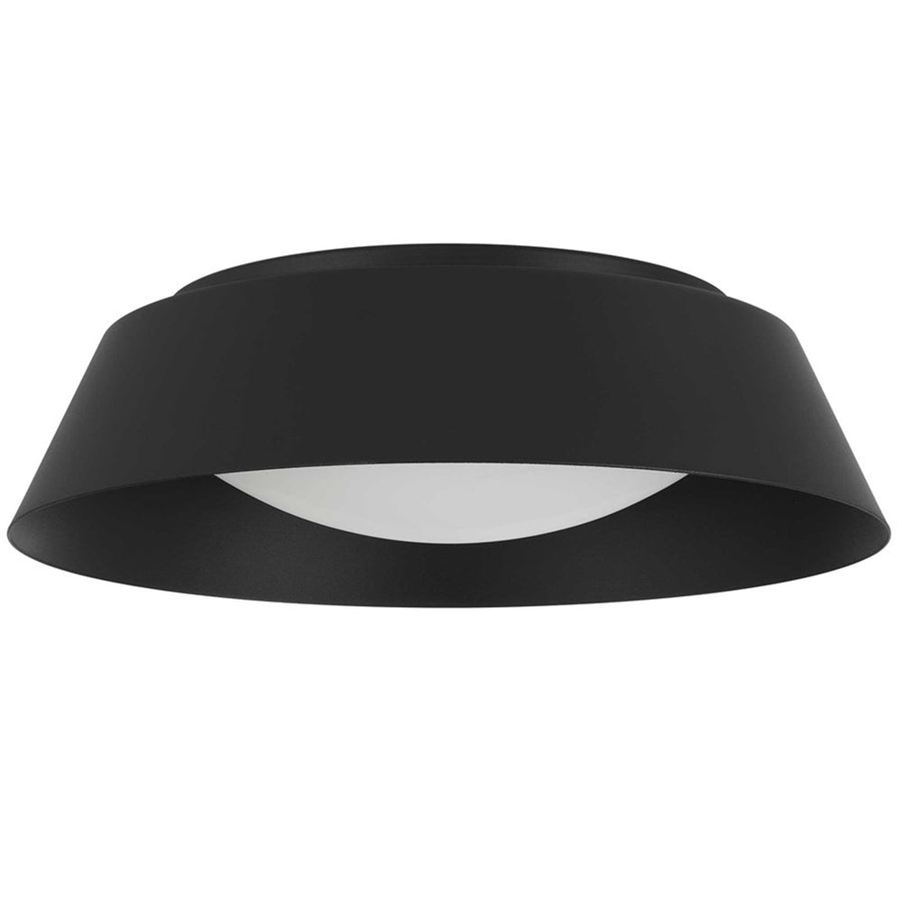 Alteck Pez 15" LED Outdoor Flush, Black/Etched, Sand Black