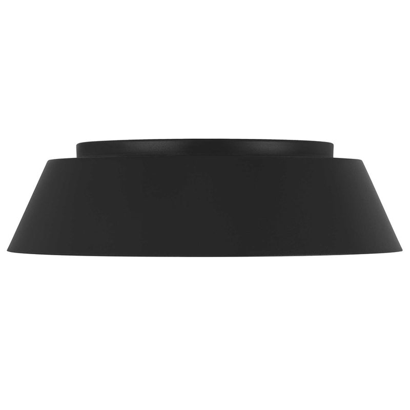 Alteck Pez 15in LED Outdoor Flush Mount | Contemporary Sand Black Aluminum and Etched White Opal Glass | Entryway & Covered | Model AFM0067-5CCT-W-BK