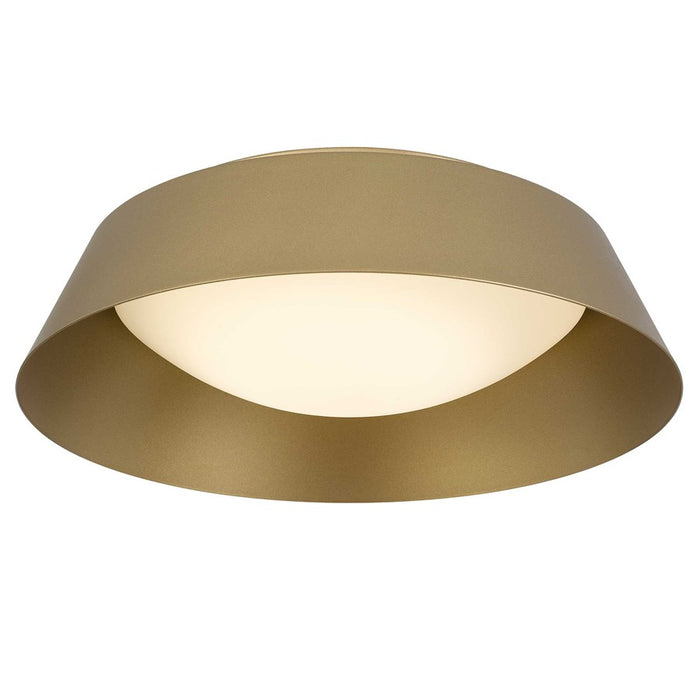 Alteck Pez 15" LED Outdoor Flush Mount, Painted Brass