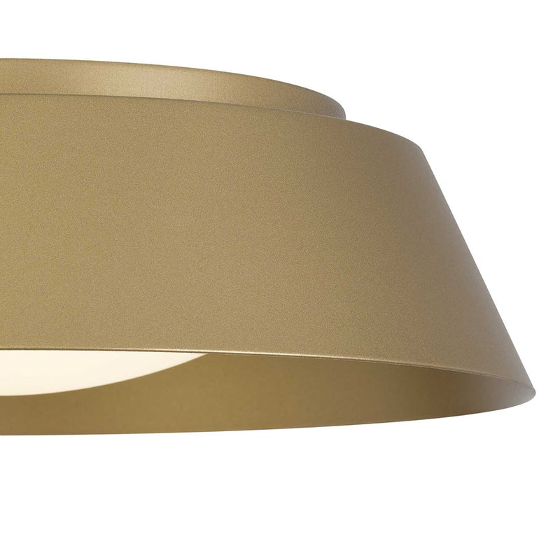 Alteck Pez 15in 1-Light Outdoor Flush Mount | Contemporary Painted Brass and White Opal Glass | Covered Patio & Entryway | Model AFM0067-5CCT-W-PB