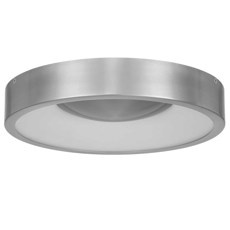 Alteck Stellar 11in 1-Light Outdoor Flush Mount | Contemporary Brushed Aluminum and Etched White Acrylic | Covered Patio | Model AFM0068-5CCT-W-BA