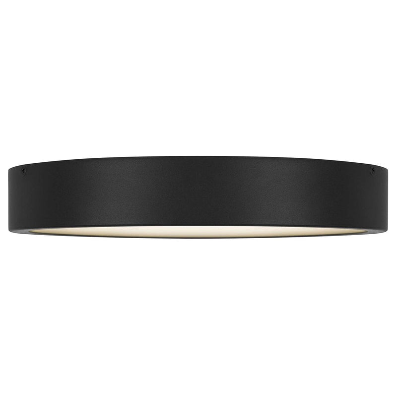 Alteck Stellar 11in 1-Light LED Outdoor Flush Mount | Contemporary Sand Black and Etched White Acrylic | Covered Patio | Model AFM0068-5CCT-W-BK