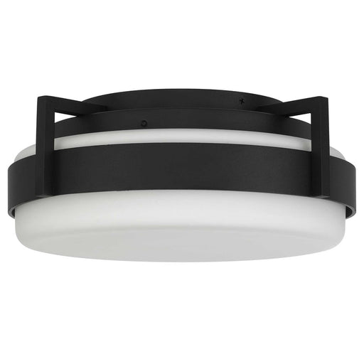 Alteck Ted 12" LED Outdoor Flush, Black/Etched, Sand Black - AFM0085-5CCT-W-BK
