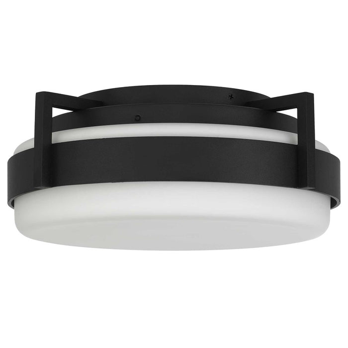 Alteck Ted 12" LED Outdoor Flush, Black/Etched, Sand Black