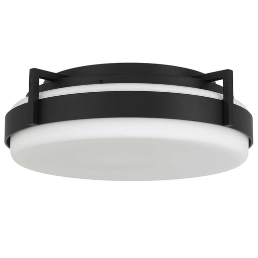 Alteck Ted 15" LED Outdoor Flush, Black/Etched, Sand Black - AFM0086-5CCT-W-BK