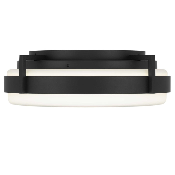 Alteck Ted 15" LED Outdoor Flush, Black/Etched, Sand Black