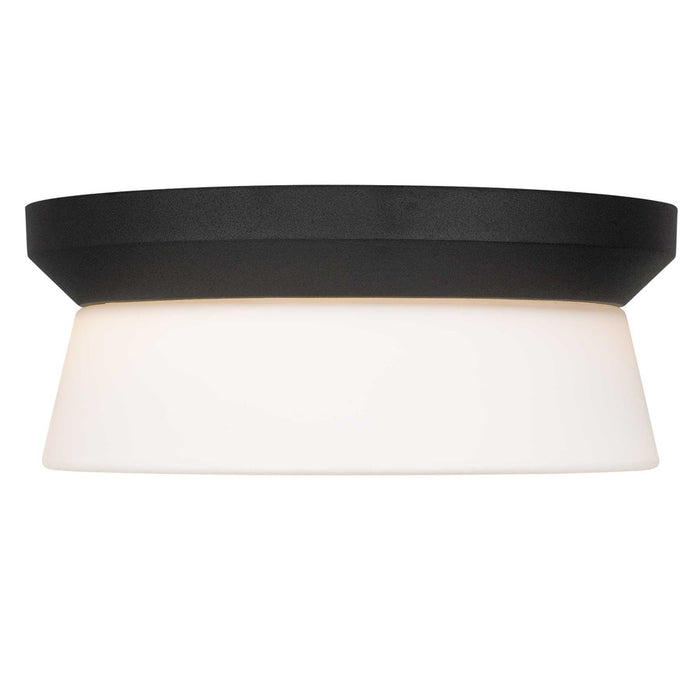 Alteck Skirt 11" LED Outdoor Flush, Black/Etched, Sand Black