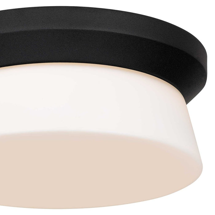Alteck Skirt 11" LED Outdoor Flush, Black/Etched, Sand Black