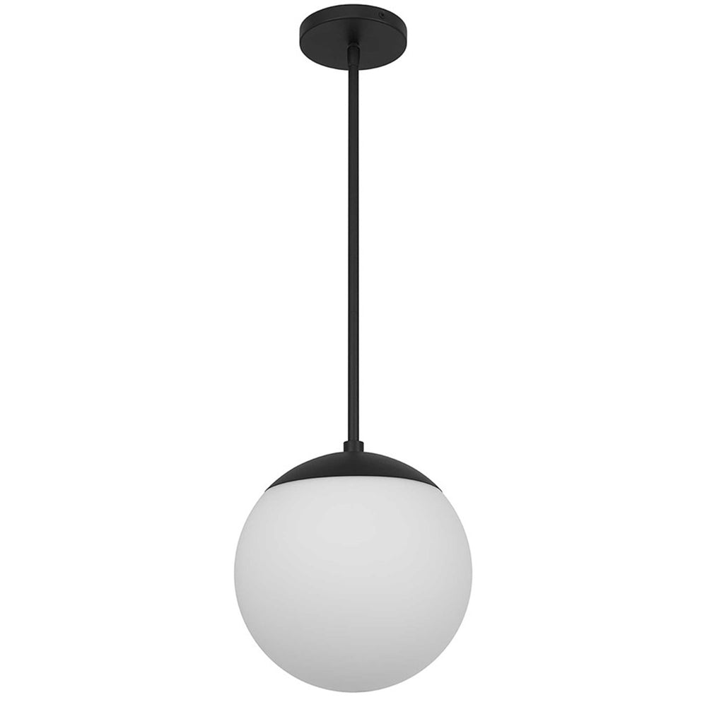 Alteck Rondure 10" Outdoor Pend, Black/White, Sand Black