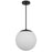 Alteck Rondure14" Outdoor Pend, Black/White Opal, Sand Black
