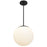 Alteck Rondure14" Outdoor Pend, Black/White Opal, Sand Black