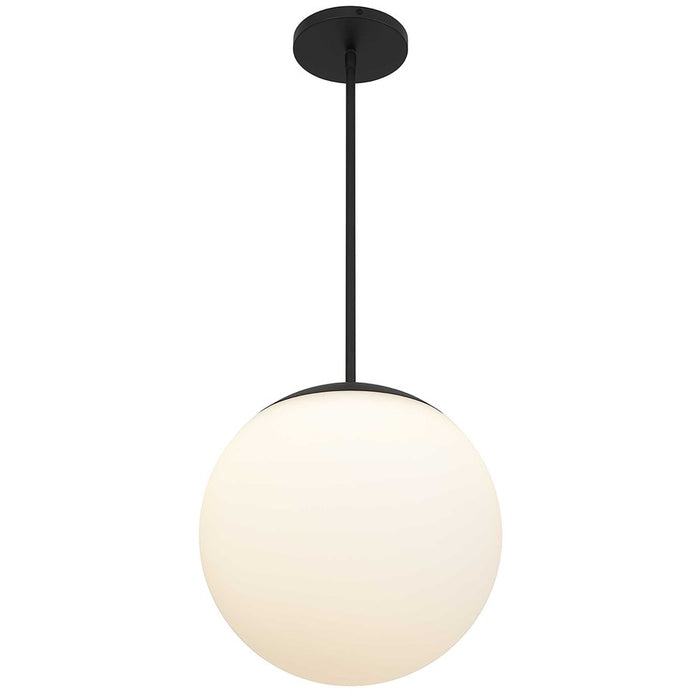 Alteck Rondure14" Outdoor Pend, Black/White Opal, Sand Black
