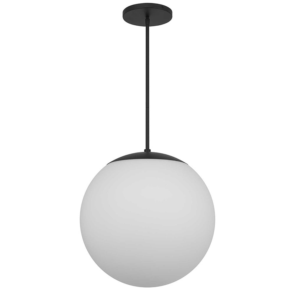 Alteck Rondure 18" Outdoor Pend, Black/White, Sand Black