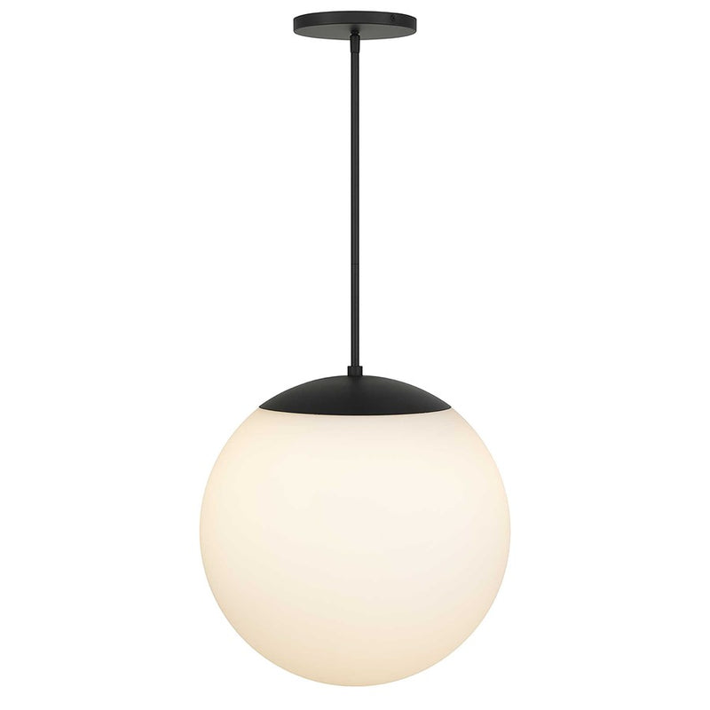 Alteck Rondure 18" Outdoor Pend, Black/White, Sand Black
