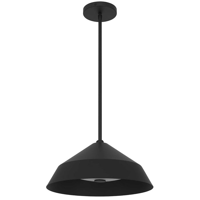 Alteck Nin 14" Outdoor Pend, Black/Etched White, Sand Black