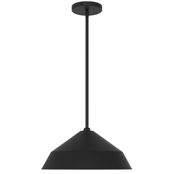 Alteck Nin 14" Outdoor Pend, Black/Etched White, Sand Black