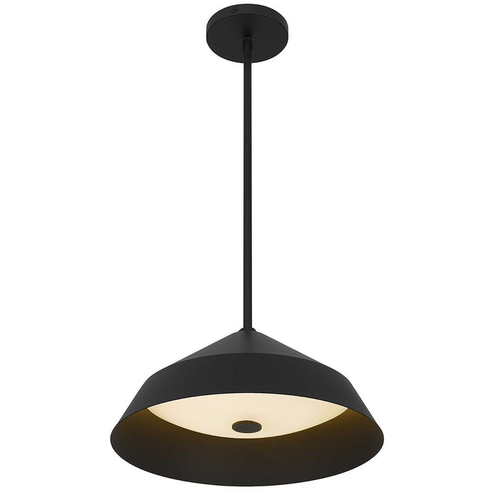 Alteck Nin 14" Outdoor Pend, Black/Etched White, Sand Black
