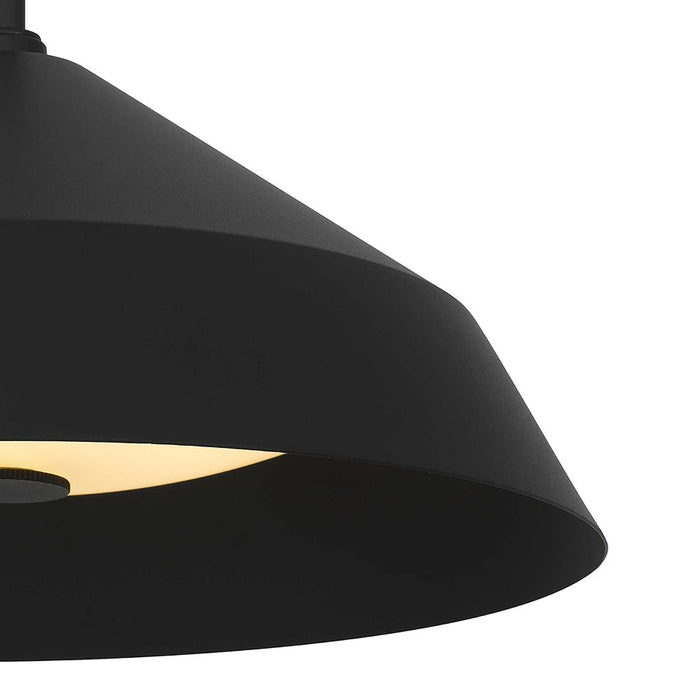Alteck Nin 14" Outdoor Pend, Black/Etched White, Sand Black