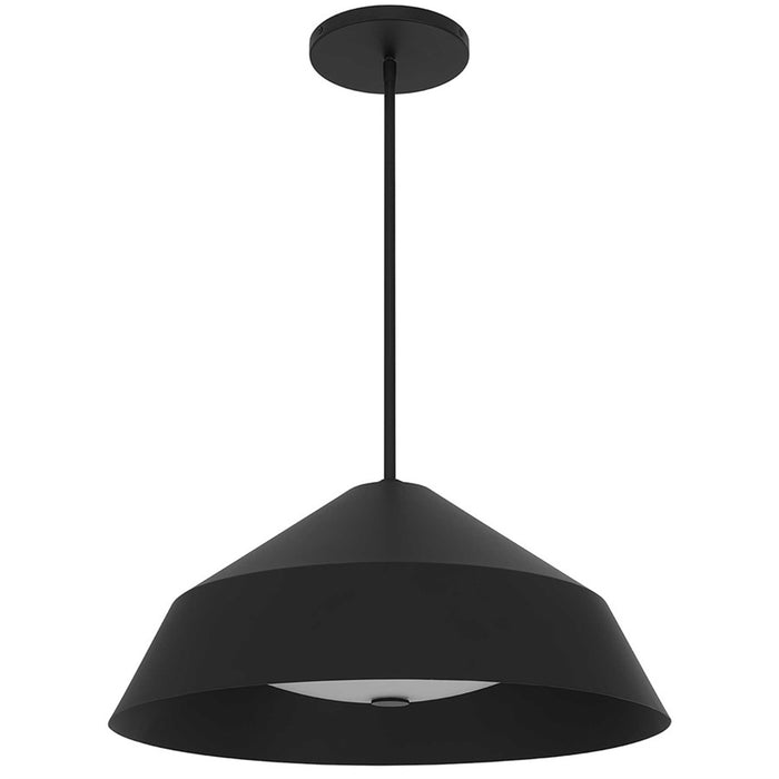 Alteck Nin 22" Outdoor Pend, Black/Etched White, Sand Black