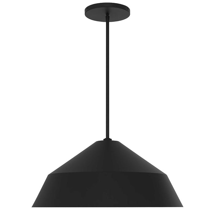 Alteck Nin 22" Outdoor Pend, Black/Etched White, Sand Black