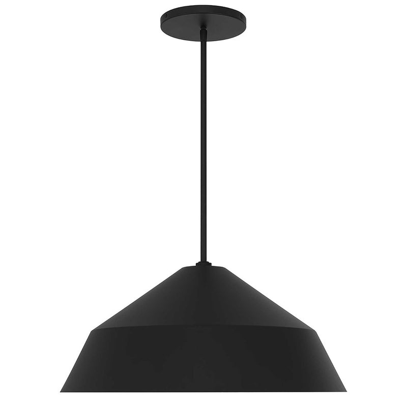 Alteck Nin 22in 1-Light Outdoor Pendant | Contemporary Sand Black Aluminum and Etched White Glass | Covered Patio & Entryway | Model AP0076-5CCT-W-BK