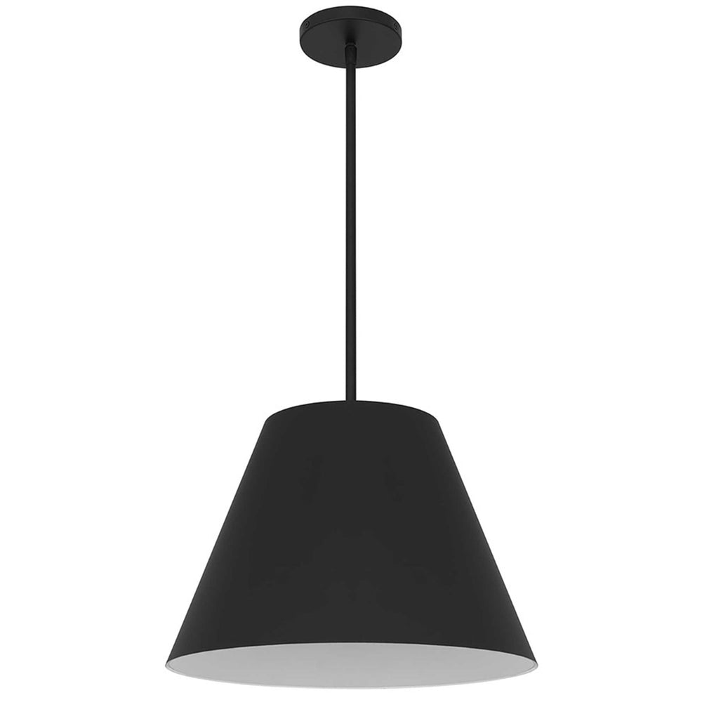Alteck Jaz 16" Black Outdoor Pend, Black/White, Sand Black